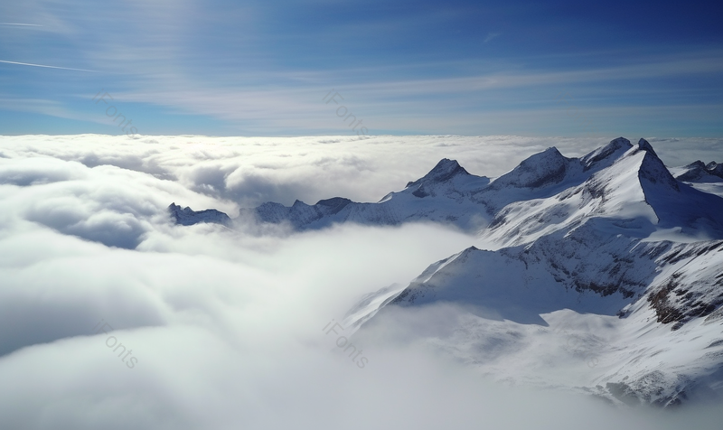 少女峰的雪山云海天空远山山峰高清摄影图,高清,摄影图,摄影图片,图片大全,摄影图免费下载